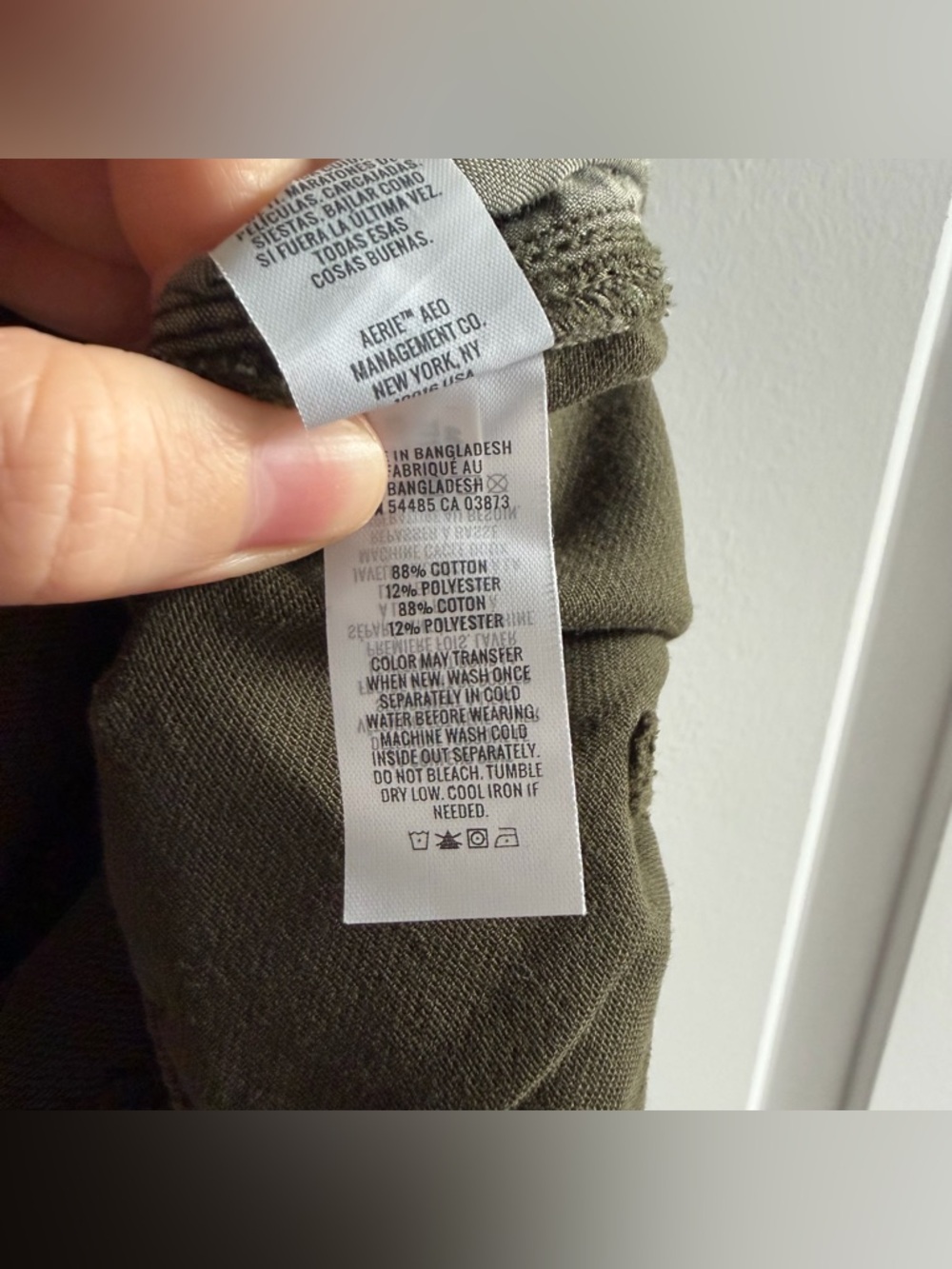 aerie Daydreamer Olive Green Distressed Denim Shorts NWT - Picture 5 of 5